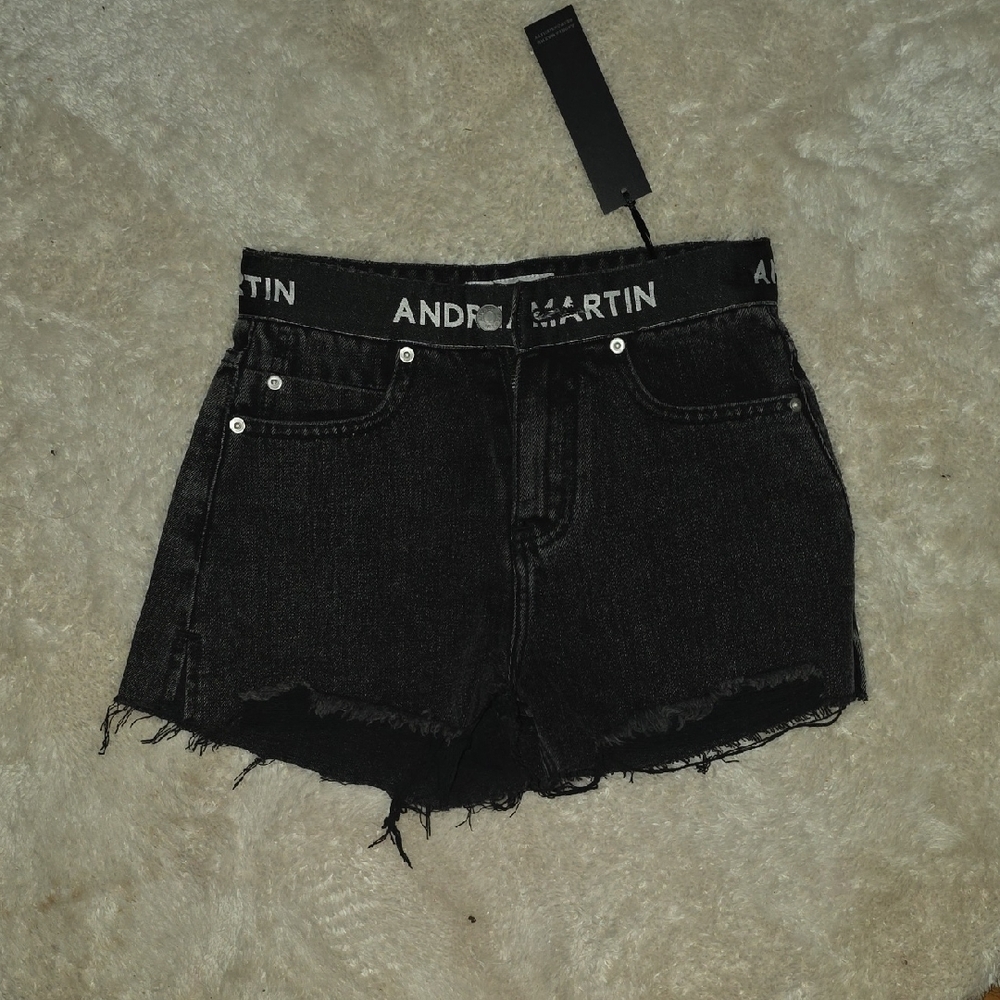 Andrea Martin Black Denim Shorts